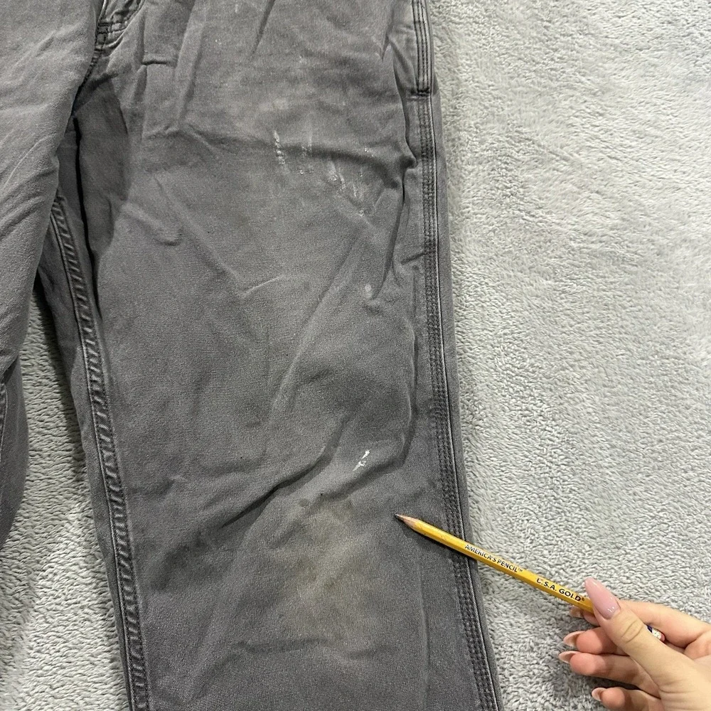 Carhartt Rugged Flex Pants Mens 33x31* Relaxed Fit Canvas Distressed Work Gray
